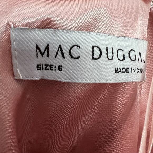 NWT $500 MAC DUGGAL 70173 PINK ONE SHOULDER MIDI DRESS Size 6 - Picture 12 of 14
